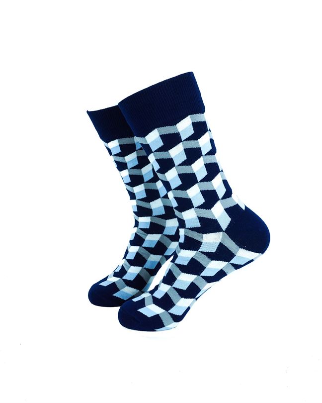 Stacked Cubes Blue
