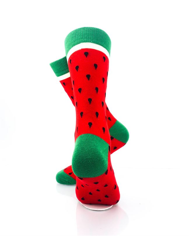 cooldesocks strawberries crew socks rear view image