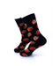 cooldesocks strawberries in black crew socks left view image