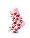 cooldesocks strawberries in pink crew socks left view image
