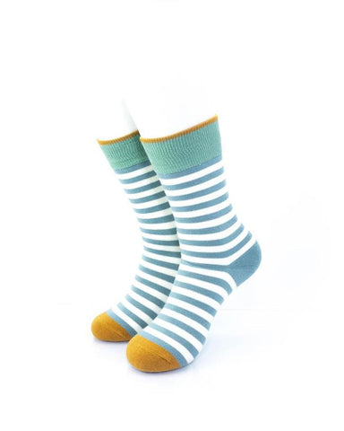 cooldesocks striped baby green crew socks front view image