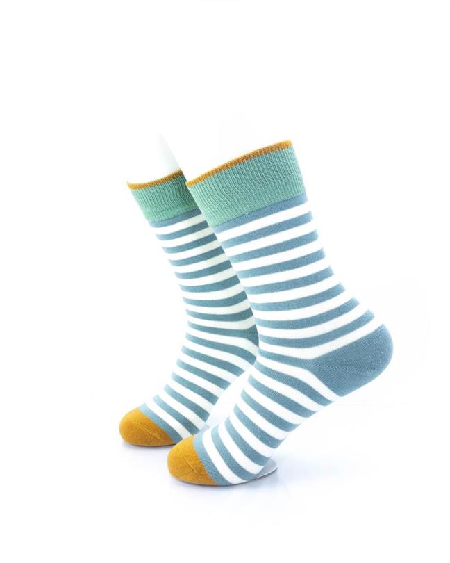 cooldesocks striped baby green crew socks left view image