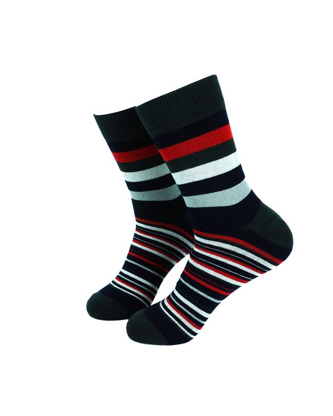 Striped Black Grey Red