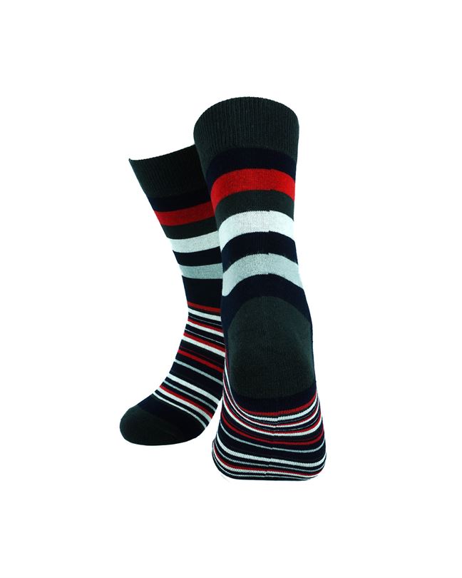 Striped Black Grey Red