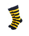 cooldesocks striped black yellow crew socks front view image