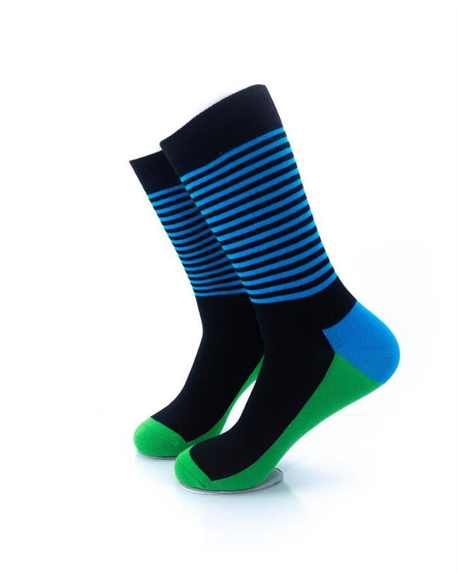 cooldesocks striped blue green crew socks left view image