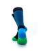cooldesocks striped blue green crew socks rear view image
