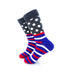 cooldesocks striped dot dark grey crew socks left view image