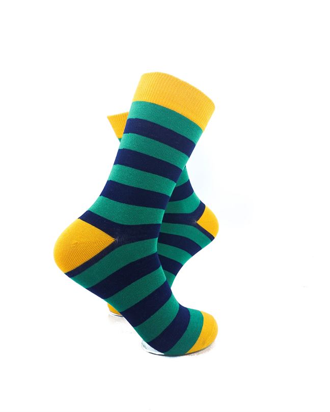 cooldesocks striped green yellow crew socks right view image