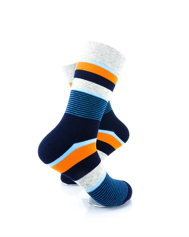 cooldesocks striped neo blue orange crew socks right view image