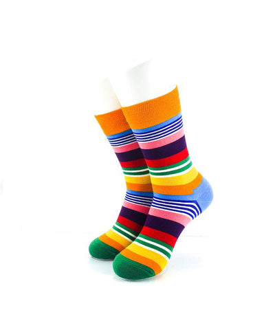 cooldesocks striped neo colorful crew socks front view image