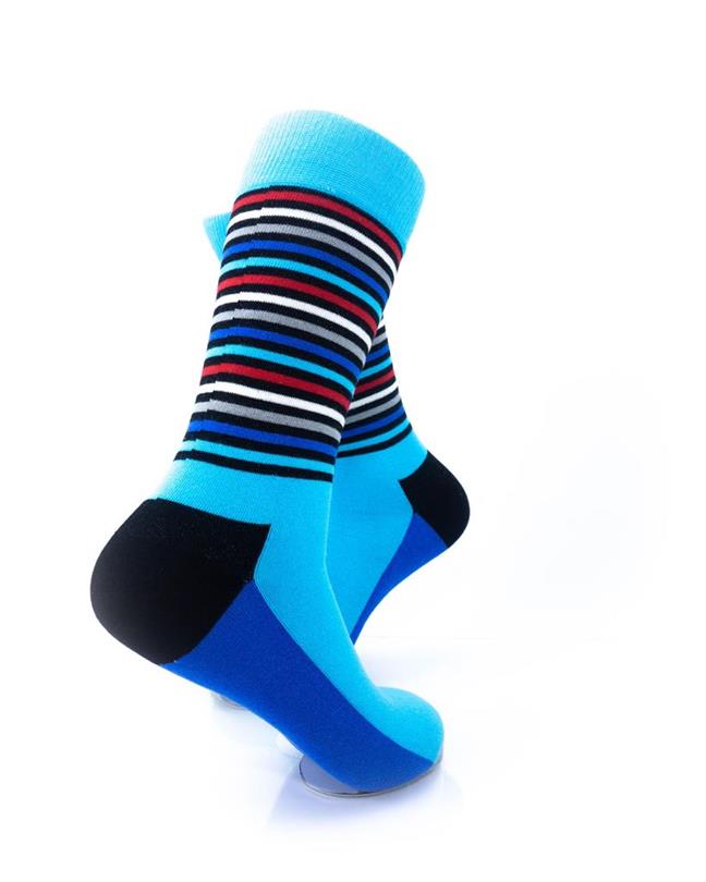 cooldesocks striped rainbow blue crew socks right view image