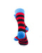 cooldesocks striped red black blue crew socks rear view image