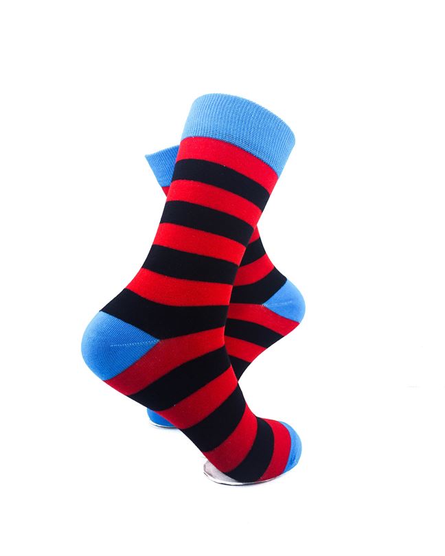 cooldesocks striped red black blue crew socks right view image