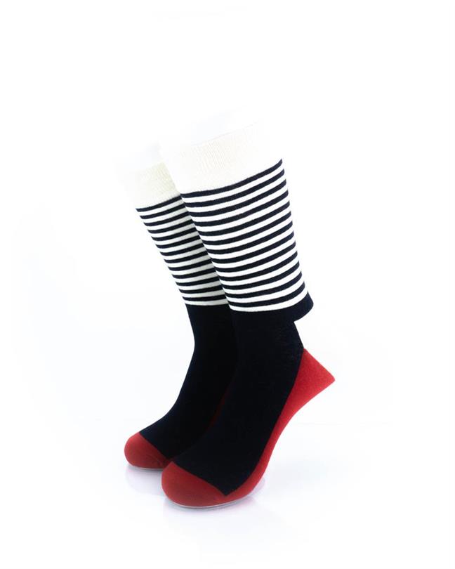 cooldesocks striped red black crew socks front view image