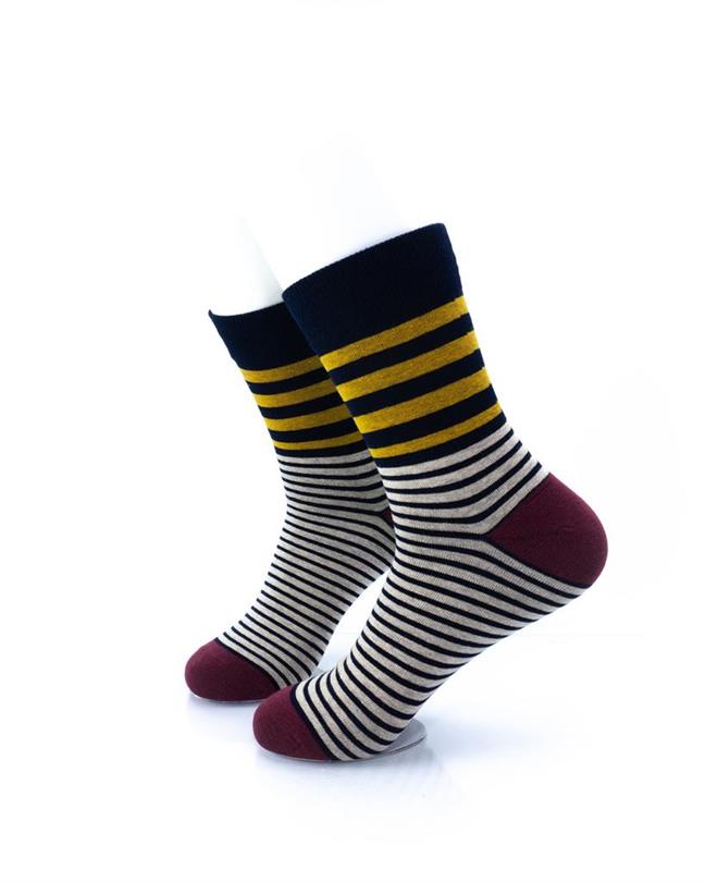 cooldesocks striped red black gold quarter socks left view image