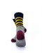 cooldesocks striped red black gold quarter socks rear view image