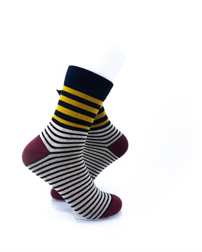 cooldesocks striped red black gold quarter socks right view image