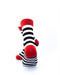 cooldesocks striped red black white crew socks rear view image