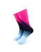 cooldesocks striped retro blue pink crew socks front view image