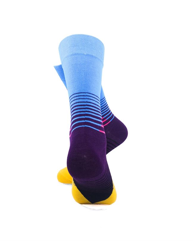 cooldesocks striped retro colorful crew socks rear view image