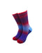 cooldesocks striped retro red blue crew socks front view image
