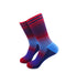 cooldesocks striped retro red blue crew socks left view image