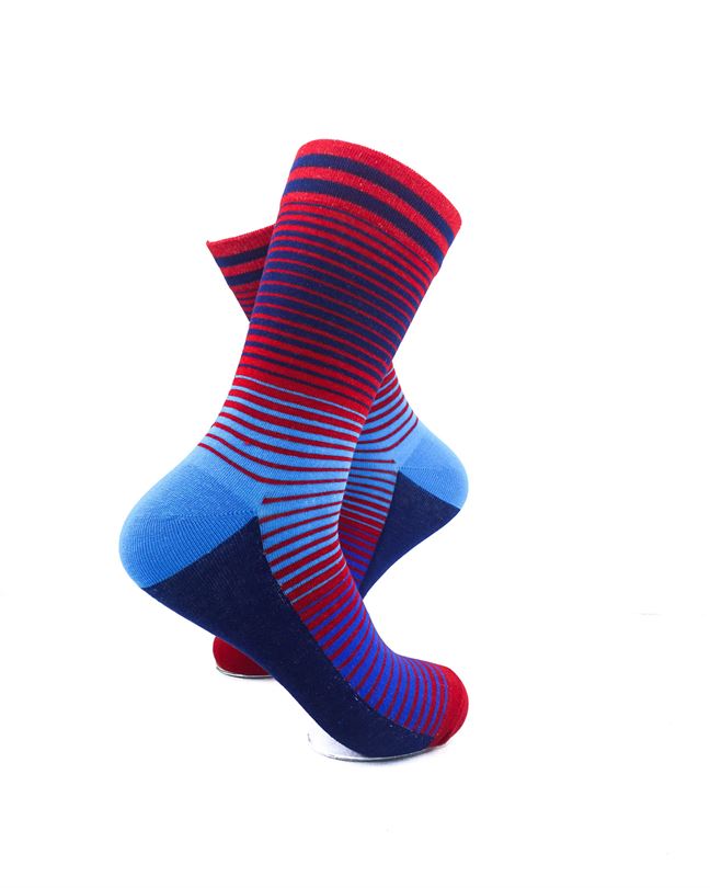cooldesocks striped retro red blue crew socks right view image