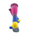 cooldesocks striped retro yellow blue pink crew socks rear view image