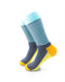 cooldesocks striped turquoise yellow crew socks left view image