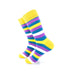 cooldesocks striped vintage blue yellow crew socks left view image