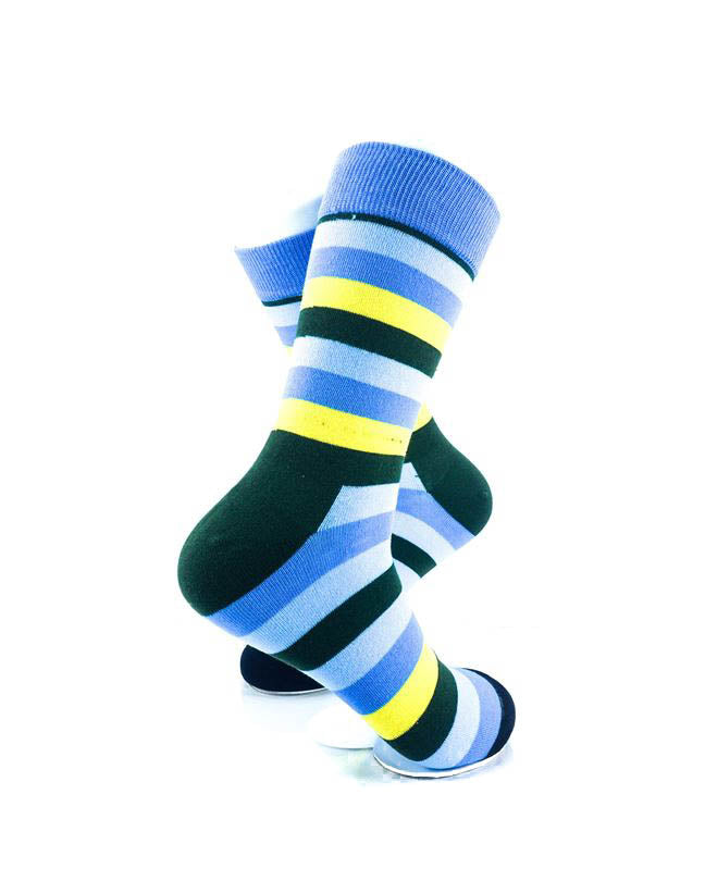 cooldesocks striped vintage green blue crew socks right view image