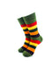 cooldesocks striped vintage neon green crew socks front view image