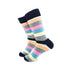 cooldesocks striped vintage pastel grey crew socks left view image