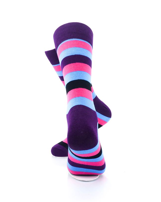 cooldesocks striped vintage red blue crew socks rear view image