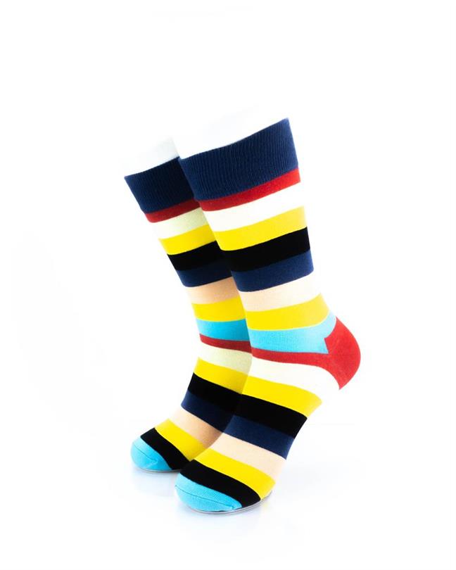 cooldesocks striped_neon_ crew socks front view image
