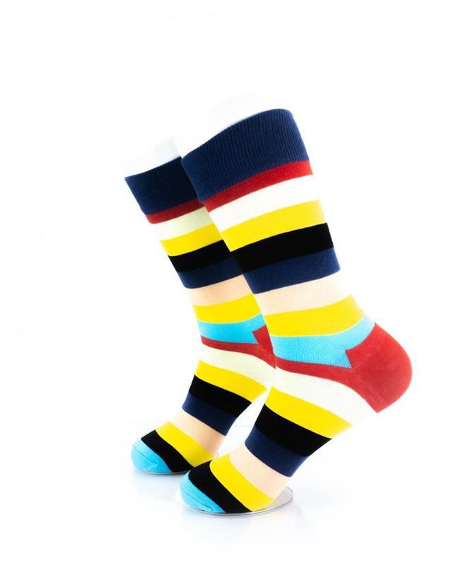 cooldesocks striped_neon_ crew socks left view image
