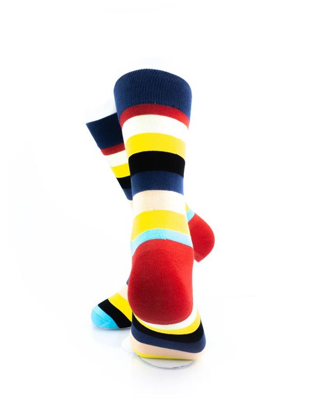 cooldesocks striped_neon_ crew socks rear view image