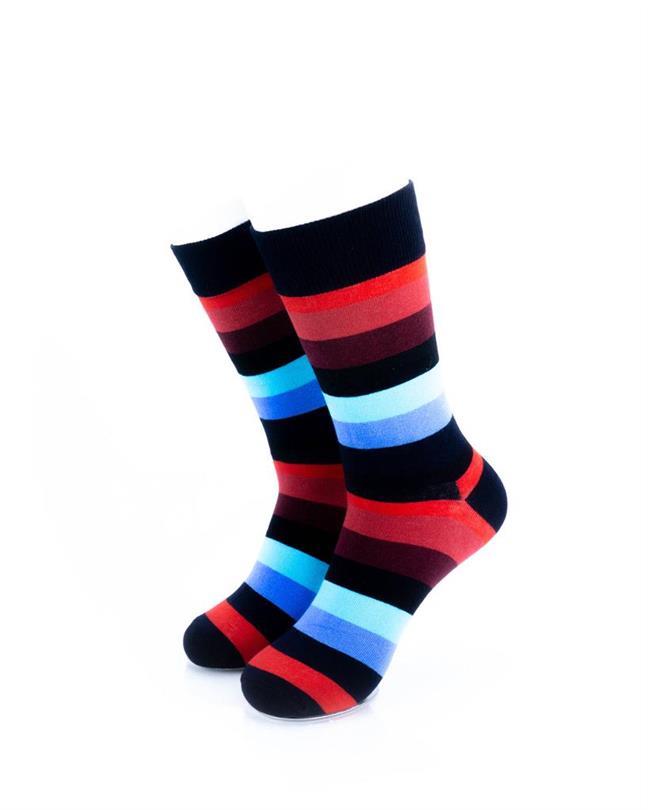 cooldesocks striped_red blue_ crew socks front view image