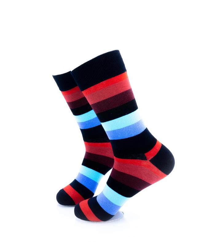 cooldesocks striped_red blue_ crew socks left view image