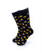 cooldesocks sunrise dot black crew socks front view image