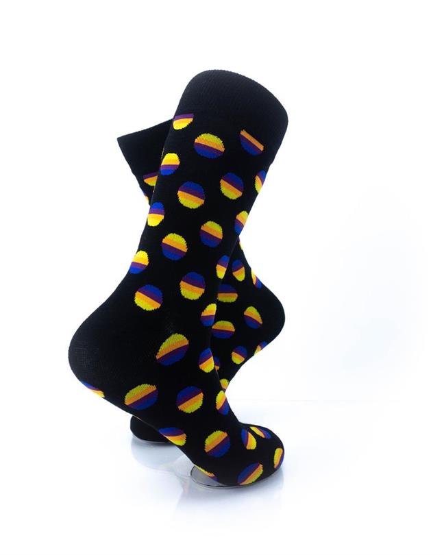 cooldesocks sunrise dot black crew socks right view image