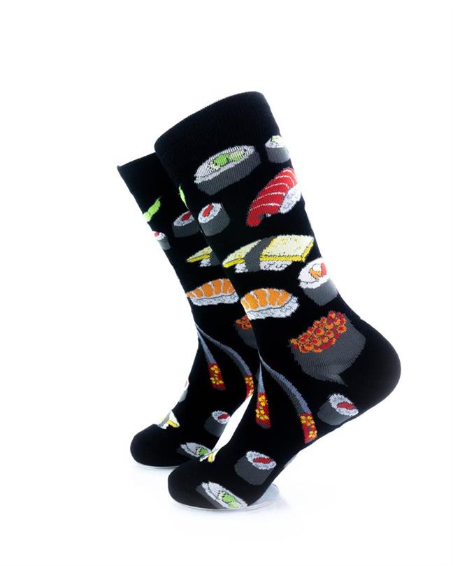 cooldesocks sushi black crew socks left view image