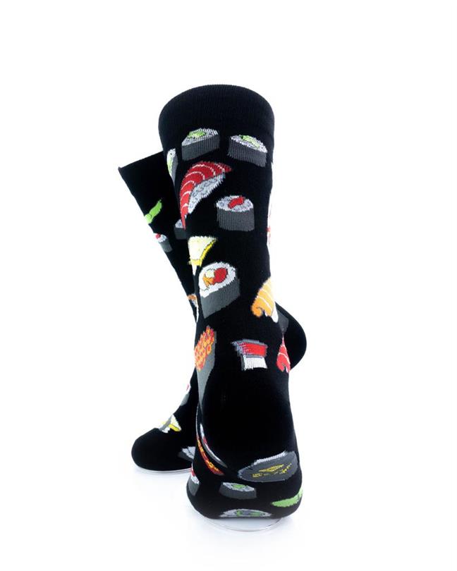 cooldesocks sushi black crew socks rear view image