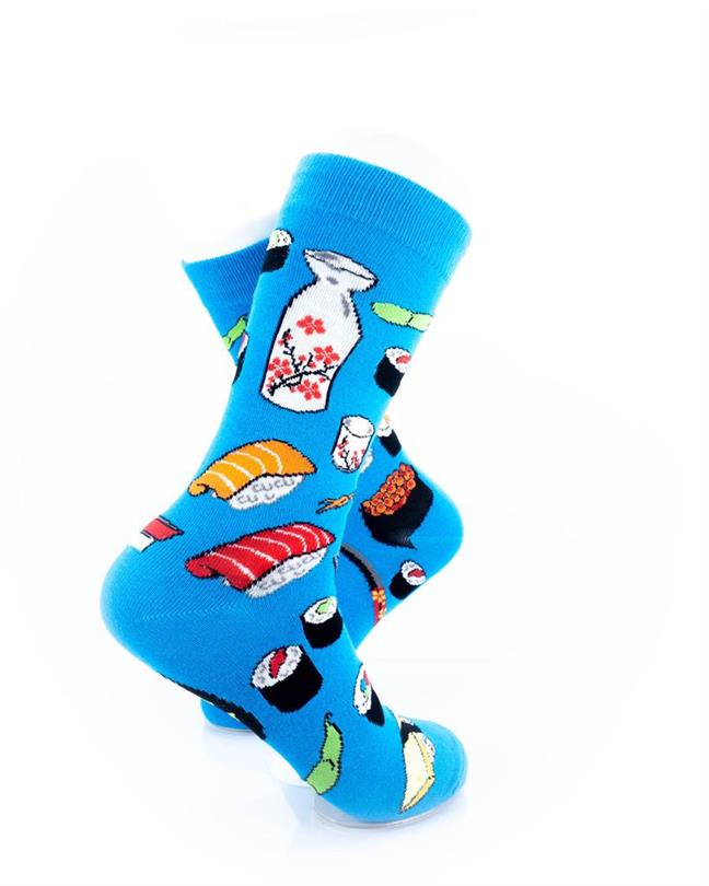 cooldesocks sushi blue crew socks right view image