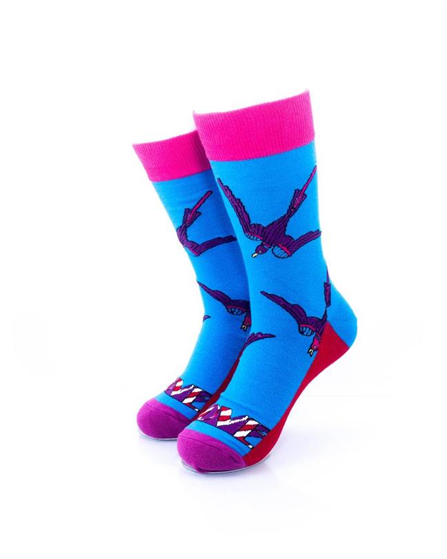 cooldesocks swallow love crew socks front view image