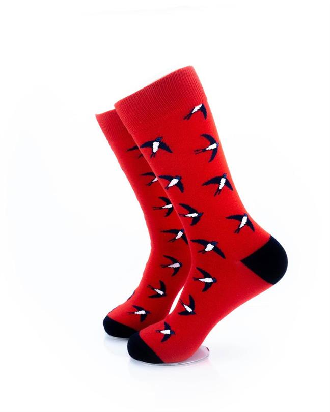 cooldesocks swallow print crew socks left view image