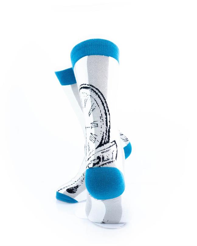 cooldesocks time piece gray crew socks rear view image