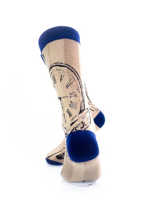 cooldesocks time piece tan crew socks rear view image
