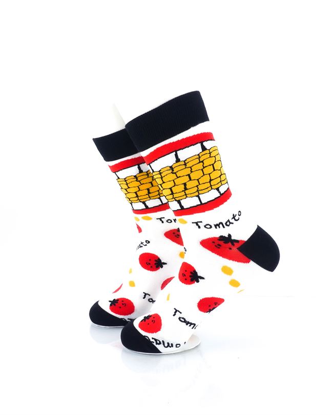 cooldesocks tomato corn crew socks left view image